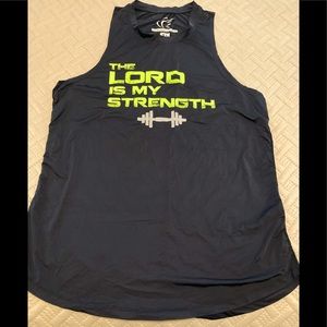 Mens Active Faith “The Lord is My Strength” fitness tank- Size XL